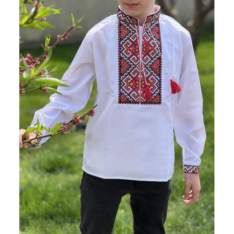 Вышиванка Козачек с длинным рукавом для мальчика 6-12 лет