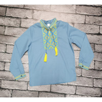 Вышиванка Kosar Лен с длинным рукавом для мальчика 6-10 лет