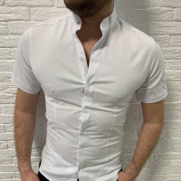 Рубашка  мужская Varetti планка S-XXL с коротким рукавом , L, Белый