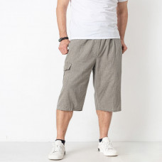 Бриджи шорты мужские Ao Long Лен большие размеры 3Xl-7XL  , Серый, 4XL