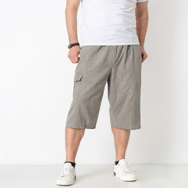 Бриджи шорты мужские Ao Long Лен большие размеры 3Xl-7XL  , Графит, 5XL