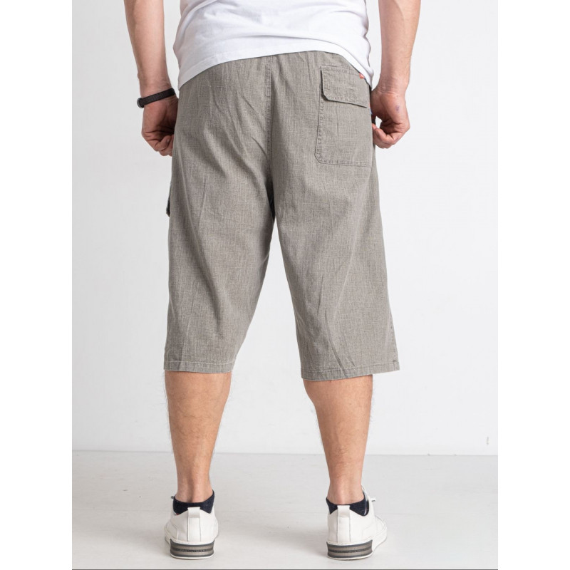 Бриджи шорты мужские Ao Long Лен большие размеры 3Xl-7XL  , Серый, 6XL