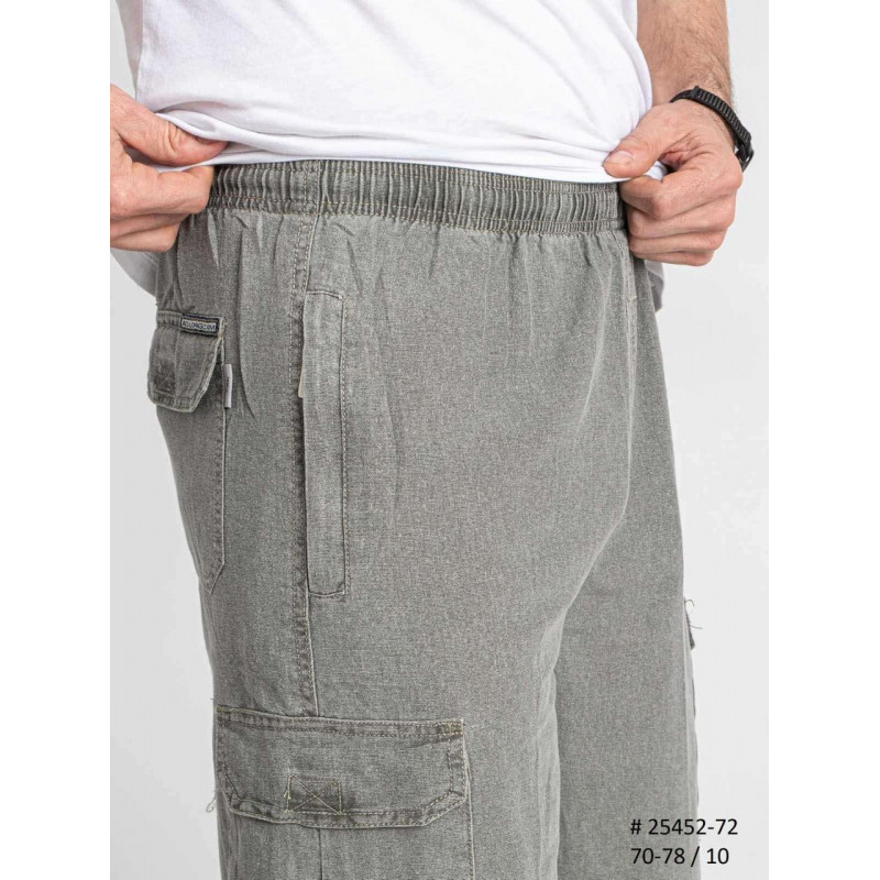 Бриджи шорты мужские Ao Long Лен большие размеры 3Xl-7XL  , Графит, 7XL