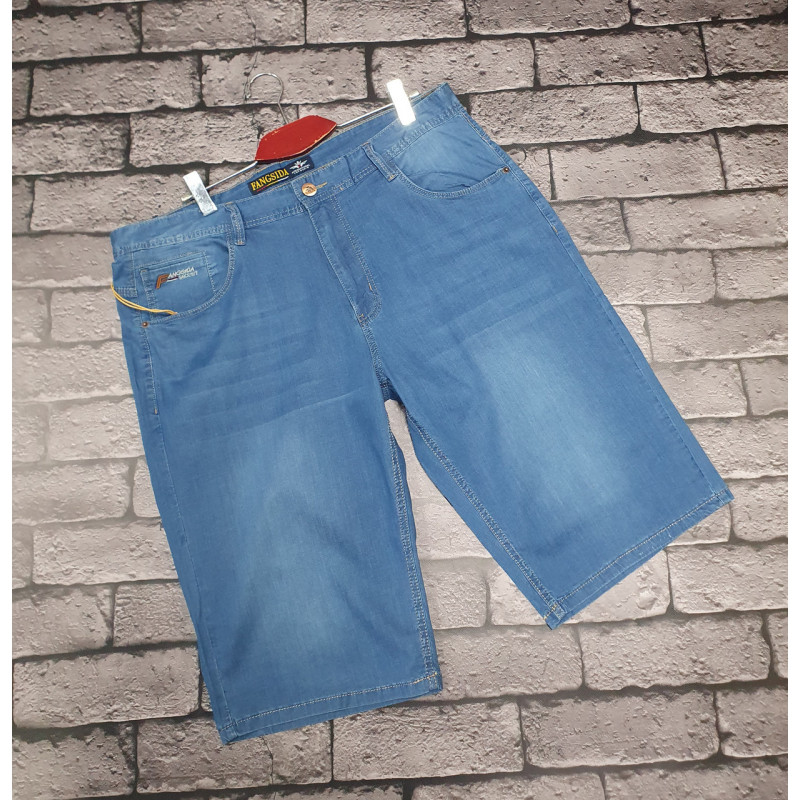 Мужские джинсовые шорты большого размера Fangsida, облегчённый коттон, тянутся , 44, Синий