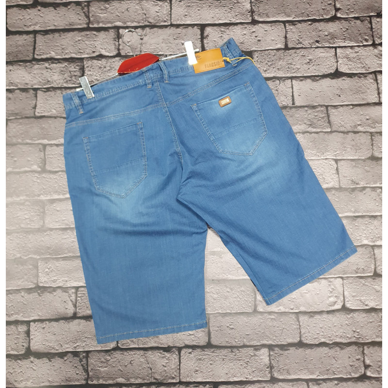 Мужские джинсовые шорты большого размера Fangsida, облегчённый коттон, тянутся , 43, Синий