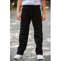 Штаны карго Musti багги уличный стиль мальчику 6-16 лет скейтеры Черный, 176