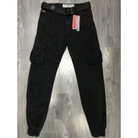 Джогеры джинсы  карго Iteno мужские , 36  Черный