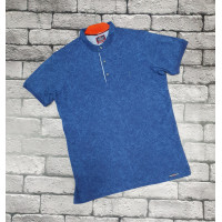 Футболка Red-Down с воротником стойка мужская  , XXXL,  Синий