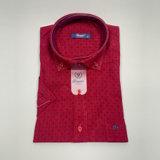 Рубашка мужская с коротким рукавом M-XXL , L, Бордовый