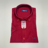 Рубашка мужская с коротким рукавом M-XXL , XL, Бордовый