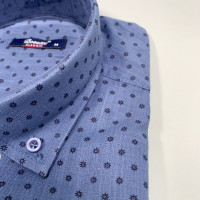 Рубашка мужская Bosetti с коротким рукавом M-XXL , L, Синий