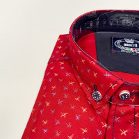 Рубашка мужская с коротким рукавом бордо S-XXL , L, Бордовый