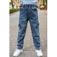 Джинсы карго Altun для мальчика 5-17 лет  , Голубой 122