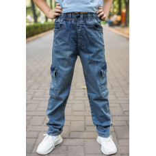 Джинсы карго Altun для мальчика 5-17 лет  , Голубой 122