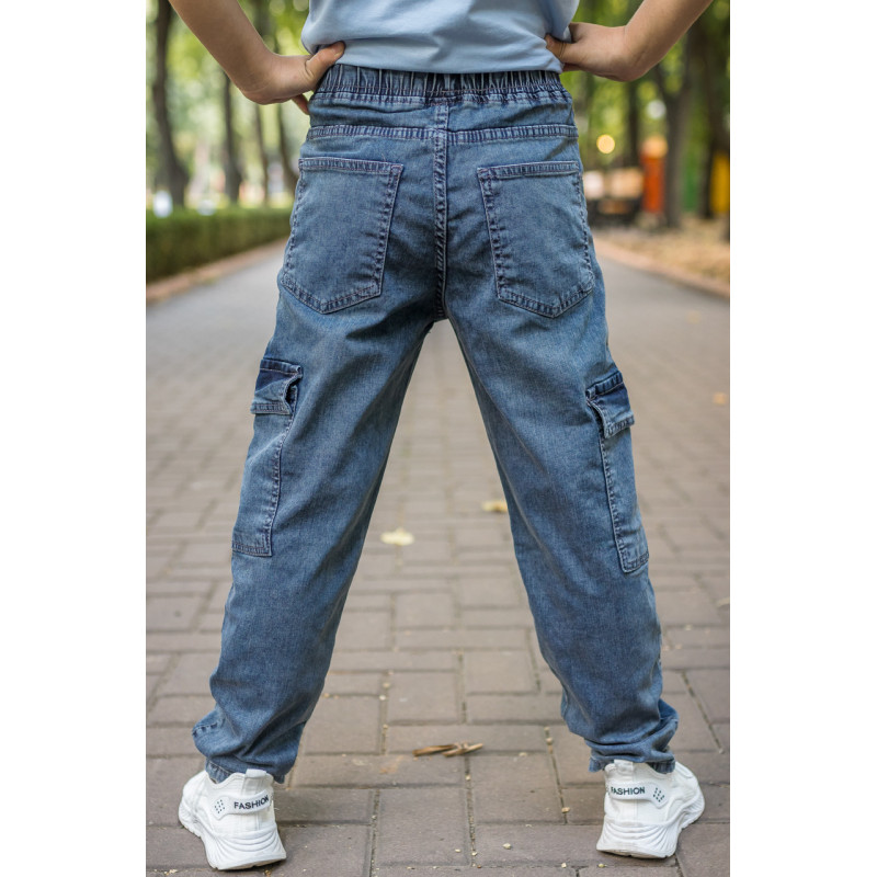 Джинсы карго Altun для мальчика 5-17 лет  , Голубой 122