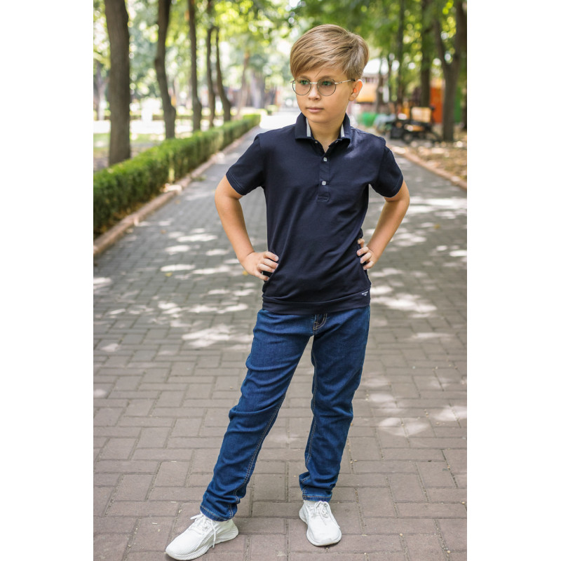 Футболка поло Blueland для мальчика 9-16 лет , Темно-синий,  170