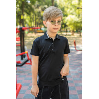 Футболка поло Blueland для мальчика 9-16 лет , Черный,  140