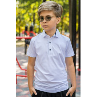 Футболка поло Blueland для мальчика 9-16 лет , Белый,  170