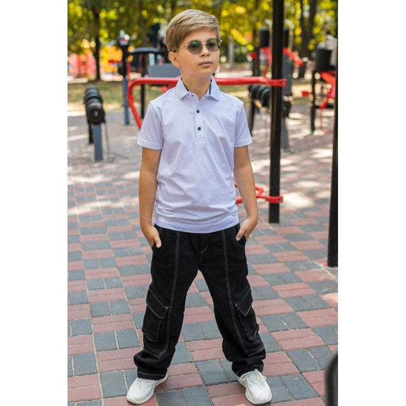 Футболка поло Blueland для мальчика 9-16 лет , Белый,  170