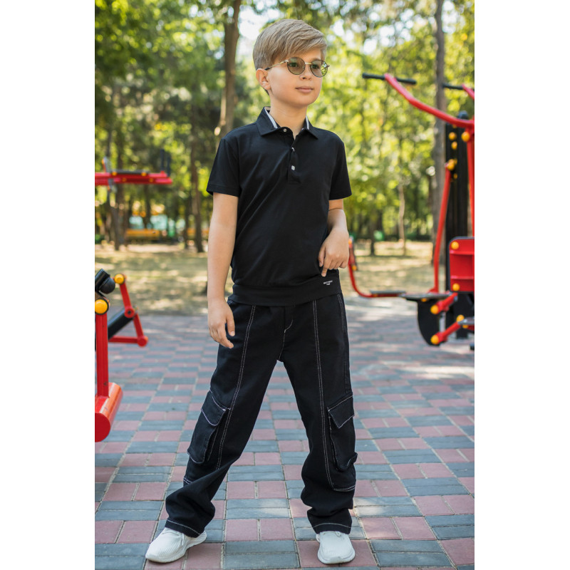 Футболка поло Blueland для мальчика 9-16 лет , Джинс,  140