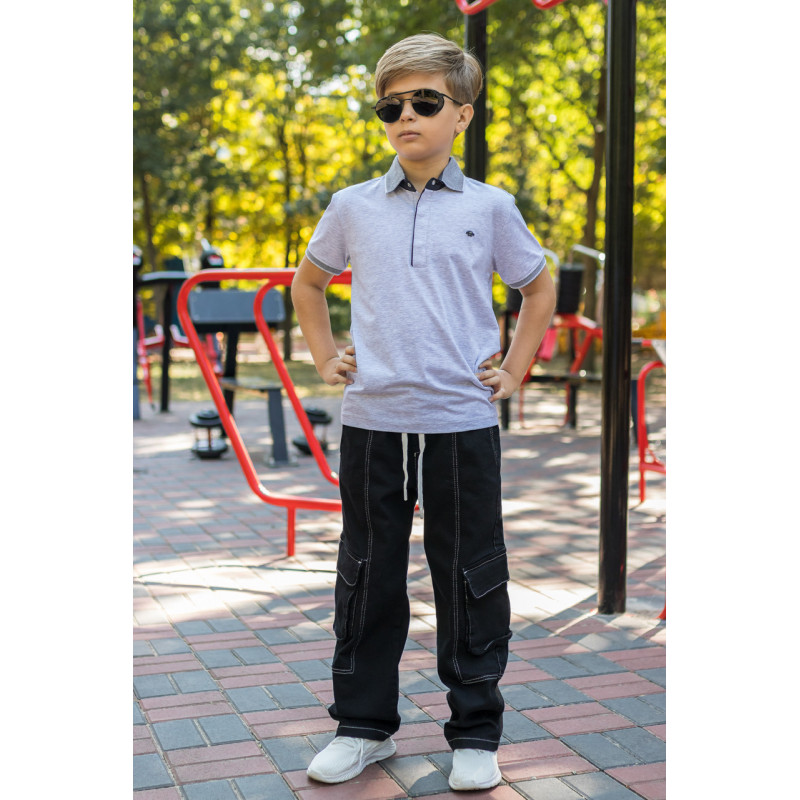 Футболка Blueland поло для мальчика 8-16 лет , Серый,  140