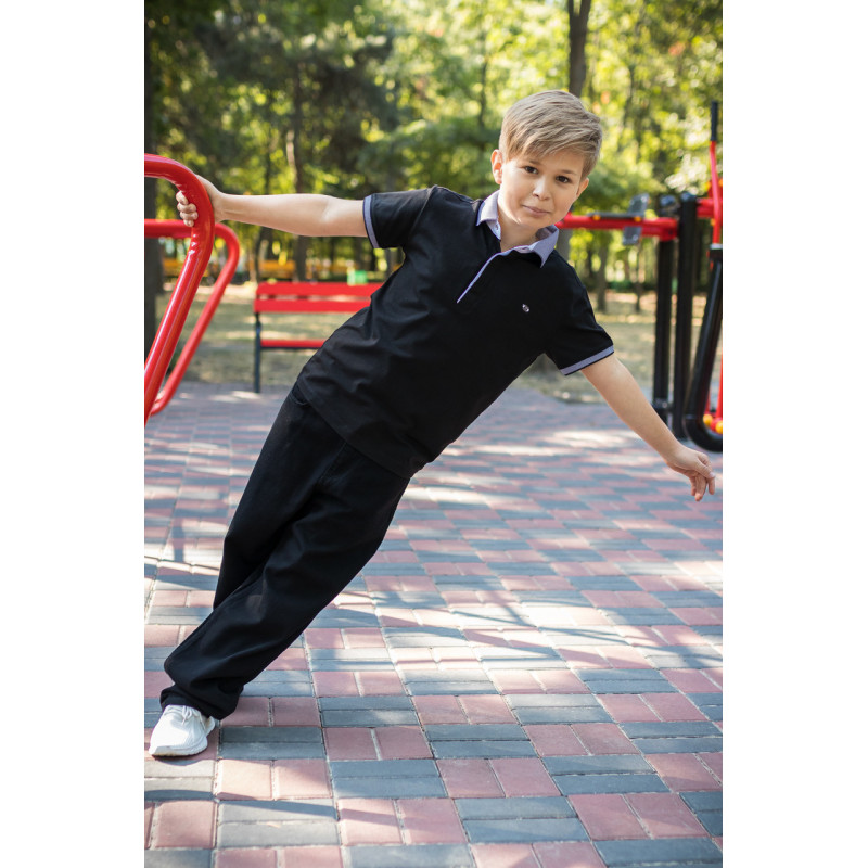 Футболка Blueland поло для мальчика 8-16 лет , Черный,  140