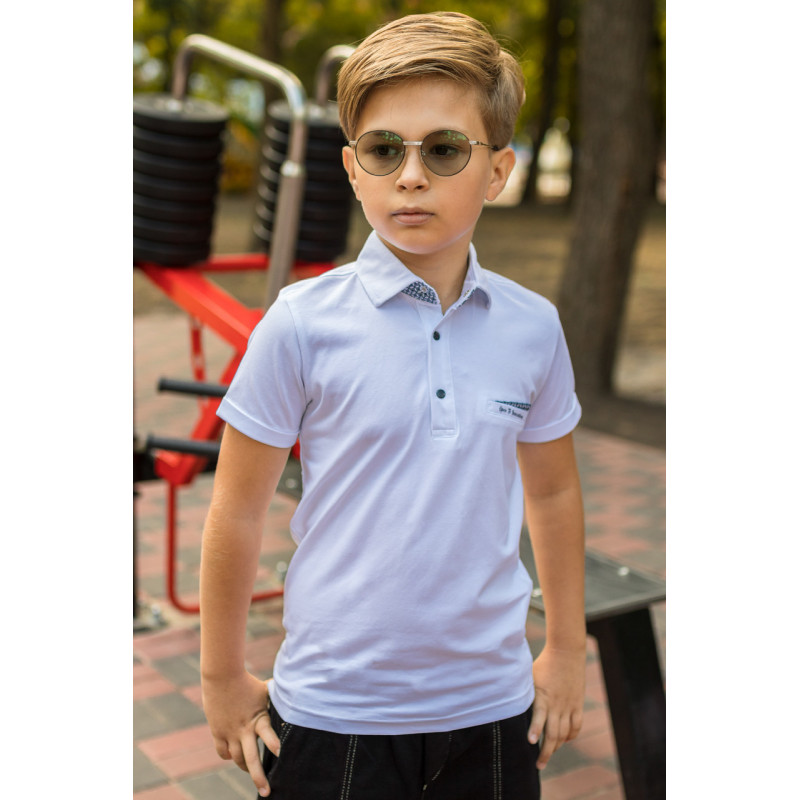 Футболка поло Blueland для мальчика 5-9 лет , 116, Голубой