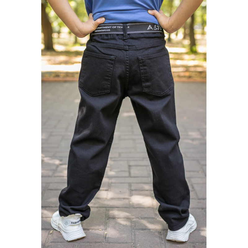 Джинсы Altun мом для мальчика 10-16 лет , Черный 146