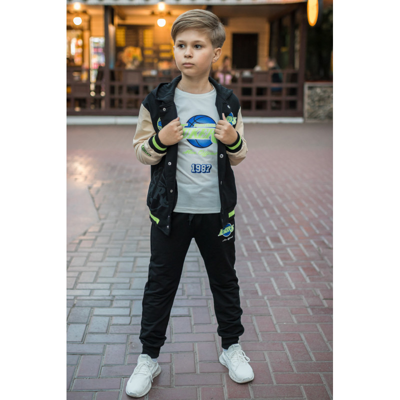 Костюм спортивный Happy House для мальчика 8-16 лет , Черный 164