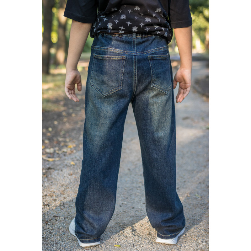 Джинсы Alder багги широкие для мальчика 10-14 лет скейтеры , Синий 152