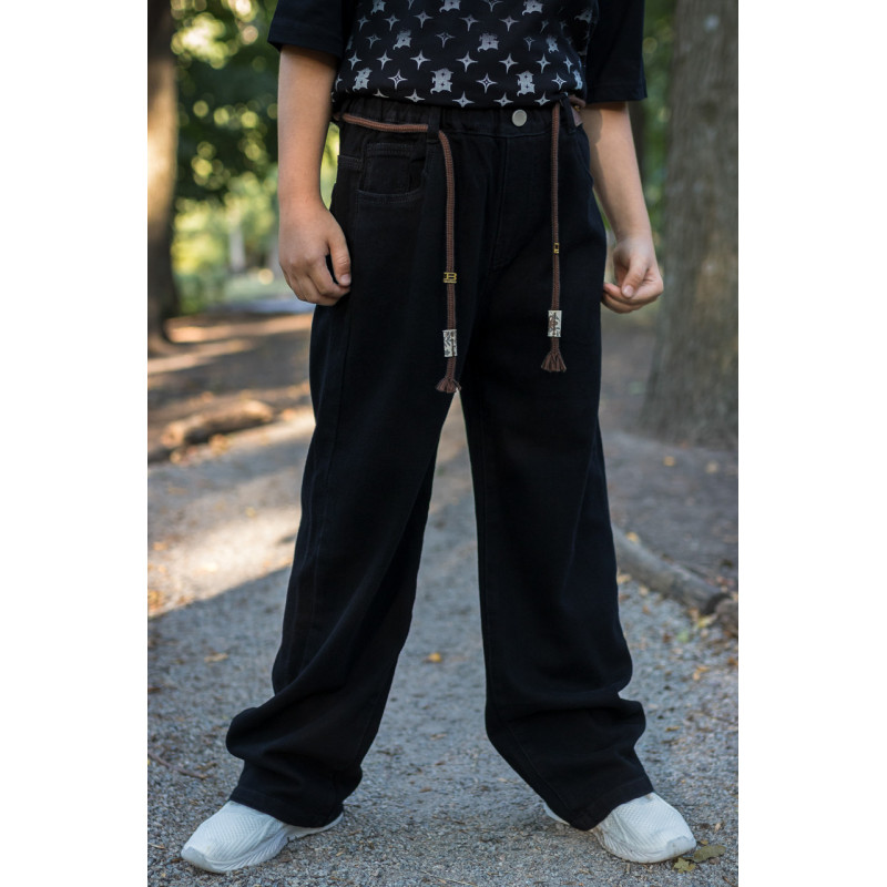 Джинсы Alder багги широкие для мальчика 10-14 лет скейтеры , Синий 152