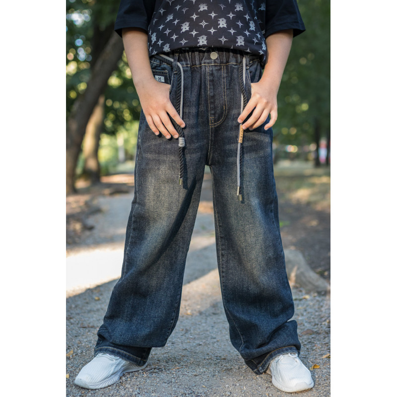 Джинсы Alder багги широкие для мальчика 10-14 лет скейтеры , Черный 160