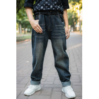 Джинси Alder мом широкі для хлопчика 10-14 років, Синій 164