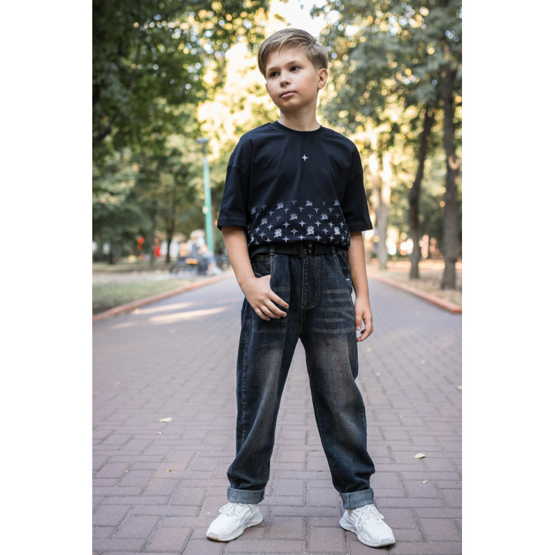 Джинси Alder мом широкі для хлопчика 10-14 років, Синій 164