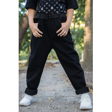 Джинси Alder мом широкі для хлопчика 10-14 років , Чорний 158