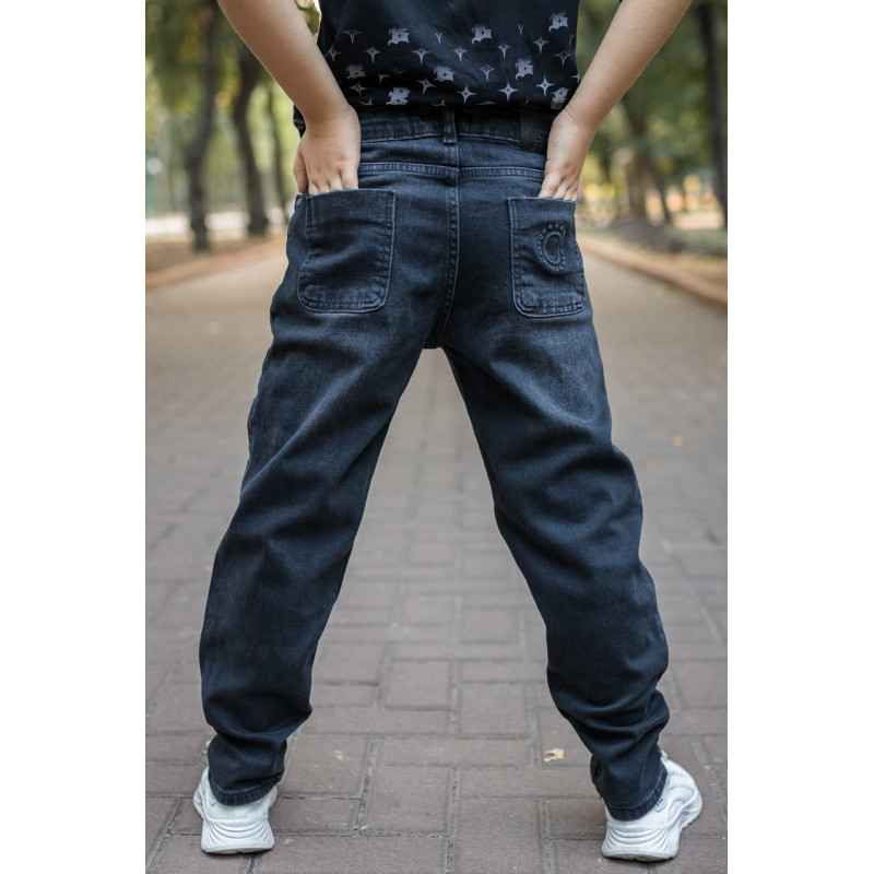 Джинсы мом Altun для мальчика 6-17 лет , Графит 170