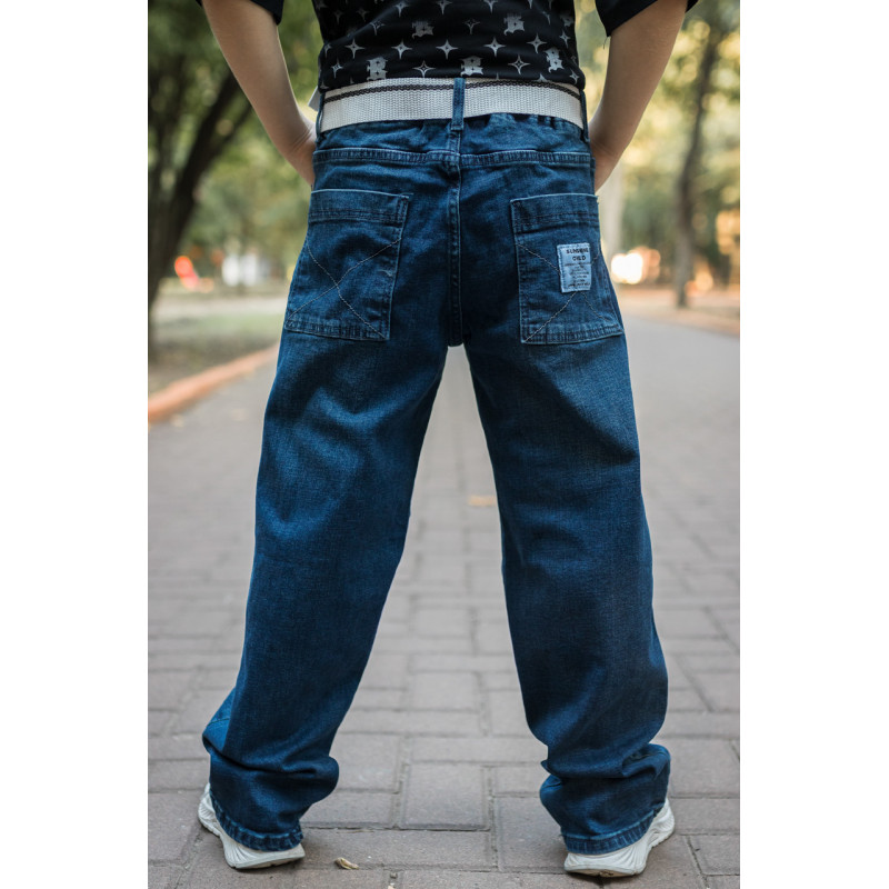 Джинсы Altun багги скейтеры широкие для мальчика 9-16 лет , Синий 134