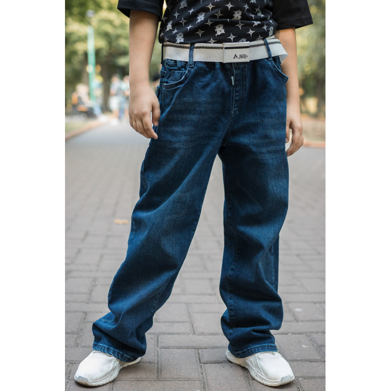 Джинсы Altun багги скейтеры широкие для мальчика 9-16 лет , Синий 134
