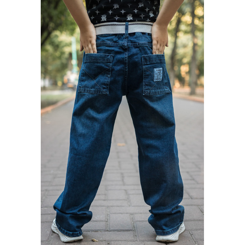 Джинсы Altun багги скейтеры широкие для мальчика 9-16 лет , Синий 134