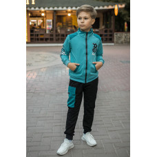 Костюм спортивный F&D для мальчика 7-15 лет стойка , Бирюзовый 164