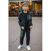 Костюм спортивный F&D для мальчика 7-15 лет стойка , Темно-синий 158