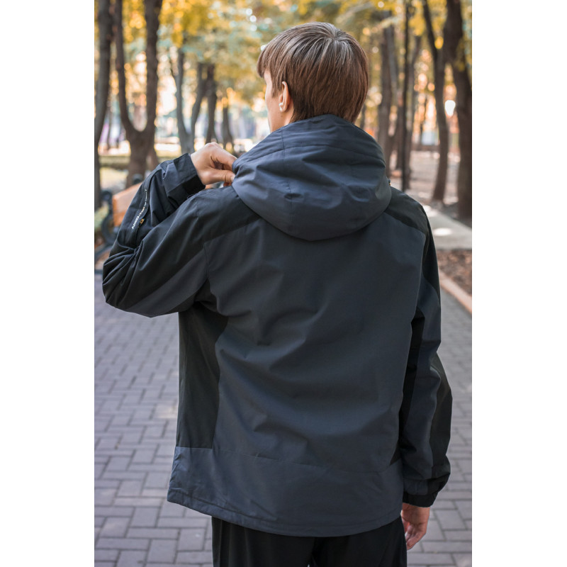 Куртка термо Audsa демисезонная мужская  M-3XL , Темно-серый,  XXXL