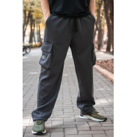 Брюки широкие штаны Panda мужские багги трикотаж , XXXL, Серый
