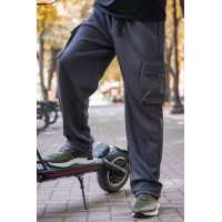 Брюки широкие штаны Panda мужские багги трикотаж , L, Серый