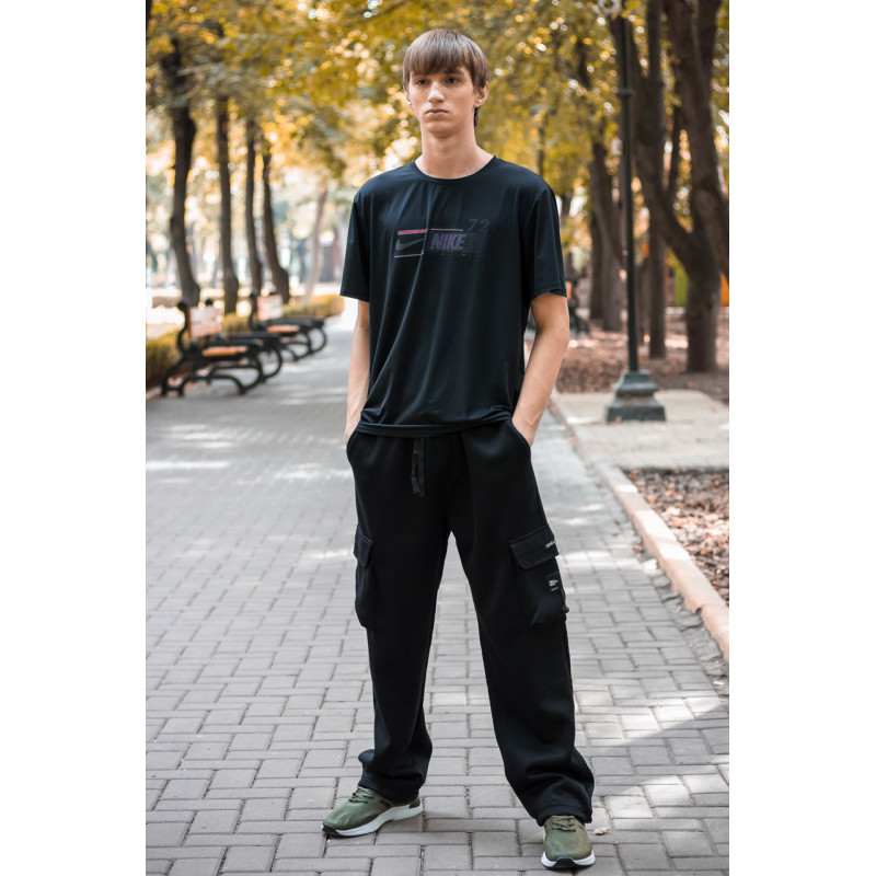 Брюки штаны Panda мужские широкие багги трикотаж , XXXL, Серый