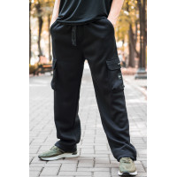 Брюки штаны Panda мужские широкие багги трикотаж , XL, Черный