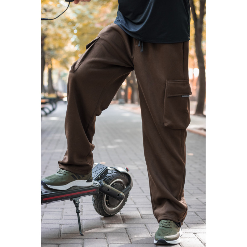 Брюки штаны Panda мужские широкие багги трикотаж , L, Коричневый