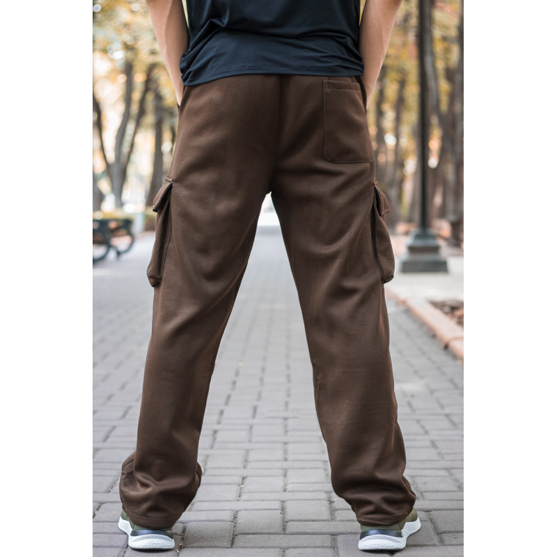 Брюки штаны Panda мужские широкие багги трикотаж , XXXL, Коричневый