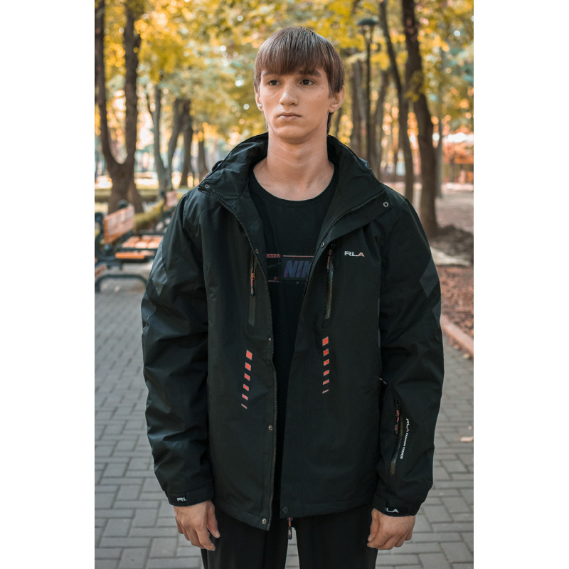 Куртка термо демисезонная  RLX  мужская  M-3XL , Черный,  XL