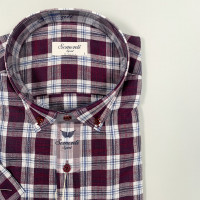 Рубашка Sementi в клетку , бордовый, XXL